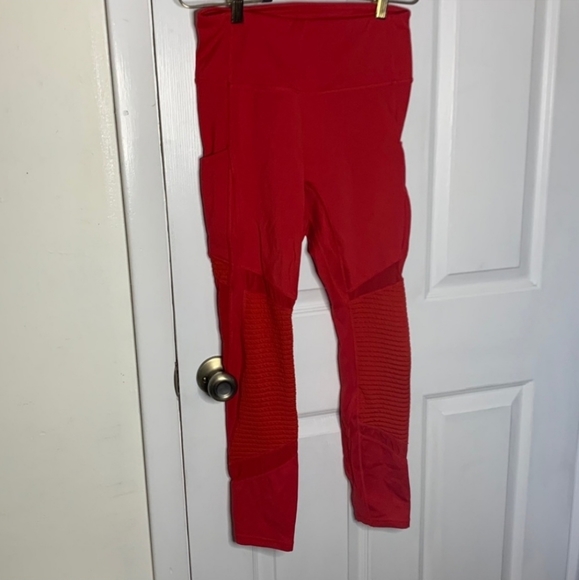 Fabletics Motion 365 Red Athletic Leggings - Picture 2 of 8
